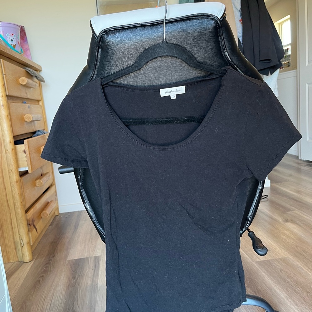 Another Love Black Fitted Short Sleeve Tee